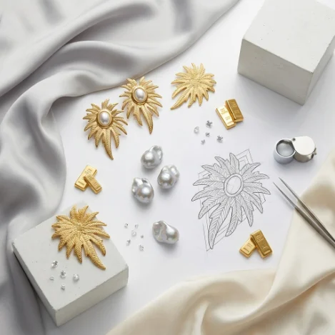 金晖映羽·重工流体蝴蝶耳饰 (Radiant Wing Statement Earrings)