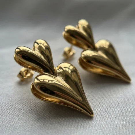 金晖映羽·重工流体蝴蝶密镶耳饰 (Radiant Wing Statement Studs)