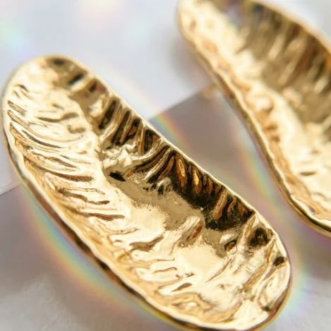 金晖羽迹中号流体蝴蝶不锈钢耳饰