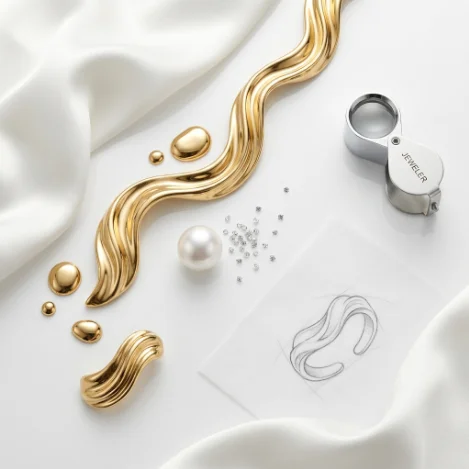 金晖羽迹中号流体蝴蝶不锈钢耳饰
