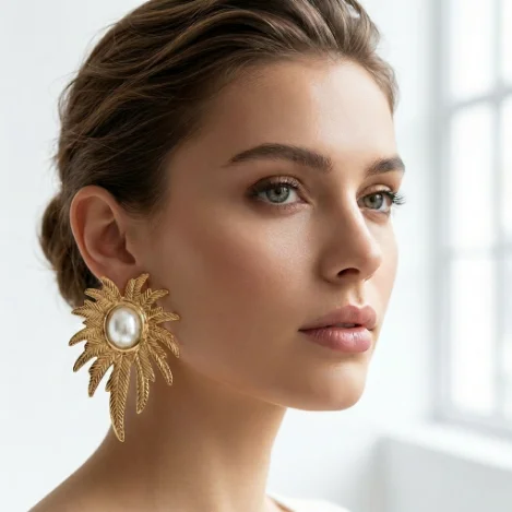 金晖映羽·重工流体蝴蝶耳饰 (Radiant Wing Statement Earrings)