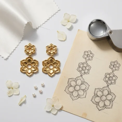 金晖羽迹·灵动流体蝴蝶耳饰