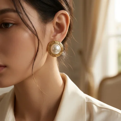 金晖映羽·重工阔面流体蝴蝶耳钉 (Radiant Wing Statement Studs)